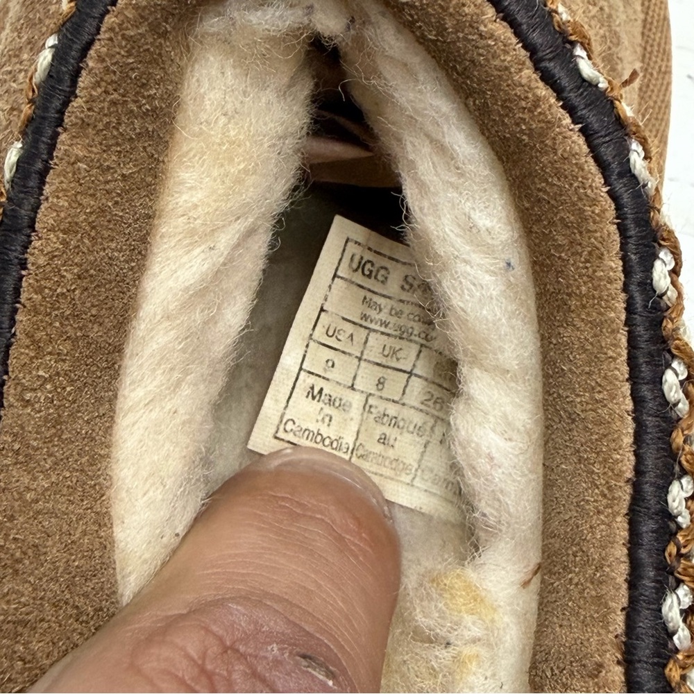 Ugg Brown Suede Kids Tasman Slippers Size 9 - Picture 9 of 9